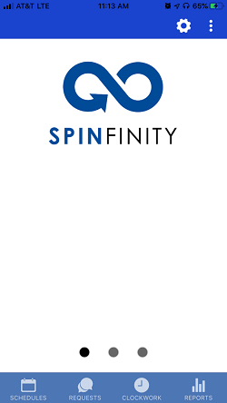 screenshot of spinfinity home page