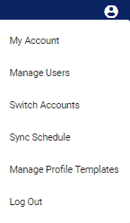 screenshot of account settings menu