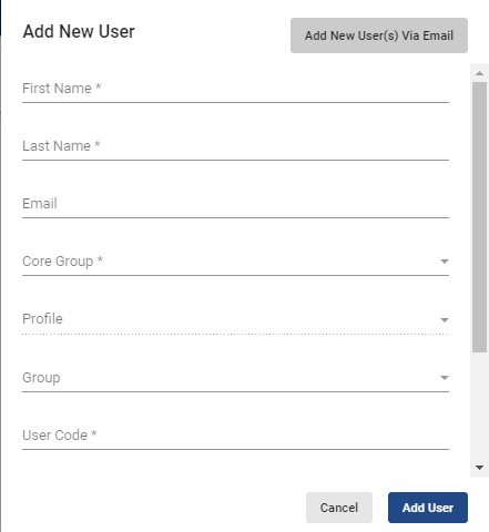 screenshot of add new user box