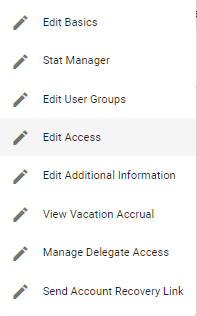 screenshot of selecting the edit access option