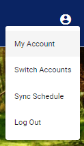 screenshot of selecting my account option