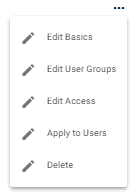 screenshot of template options