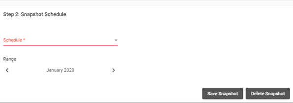 screenshot of snapshot schedule
