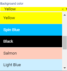 screenshot of cell background color options