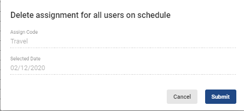 screenshot of delete assignment for all users on schedule