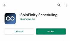 screenshot of spinfinity app prompt