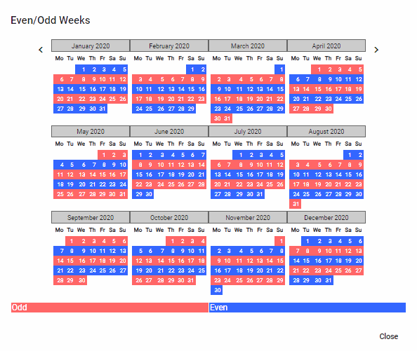 Viewing Even or Odd Weeks