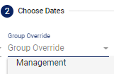 screenshot of group override field