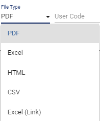 screenshot of file type drop-down menu