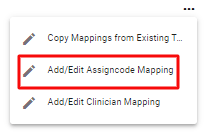 screenshot of add/edit assigncode mapping