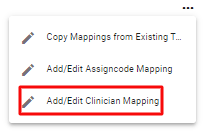 screenshot of add/edit clinician mapping