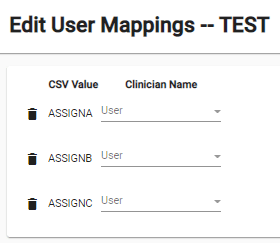 screenshot of edit user mappings page