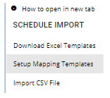 screenshot of setup mapping templates option