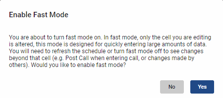 screenshot of enable fast mode prompt