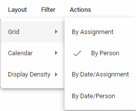 screenshot of selecting grid option