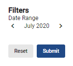 screenshot of date range filter