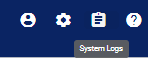 screenshot of selecting system logs icon